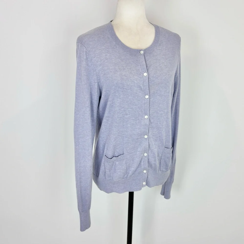 Banana Republic lilac cashmere blend cardigan - Picture 2 of 7